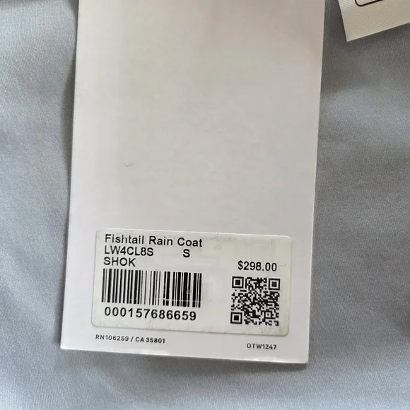 Lululemon Waterproof Fishtail Rain Coat Size Small NWT $298 Sheer Oak - Picture 10 of 16